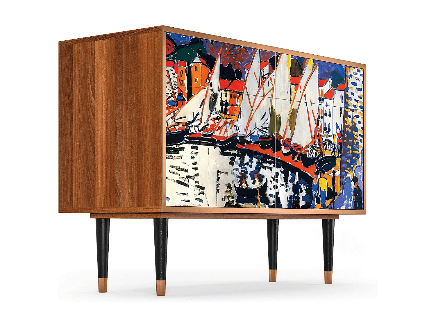 Buffet - 115x85x48 cm - BS4 - Le Séchage des voiles , Noyer