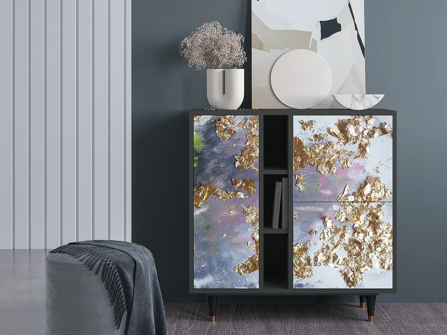 Kredens - 94х96х41 cm - BS5 - Planet Earth, Antracyt