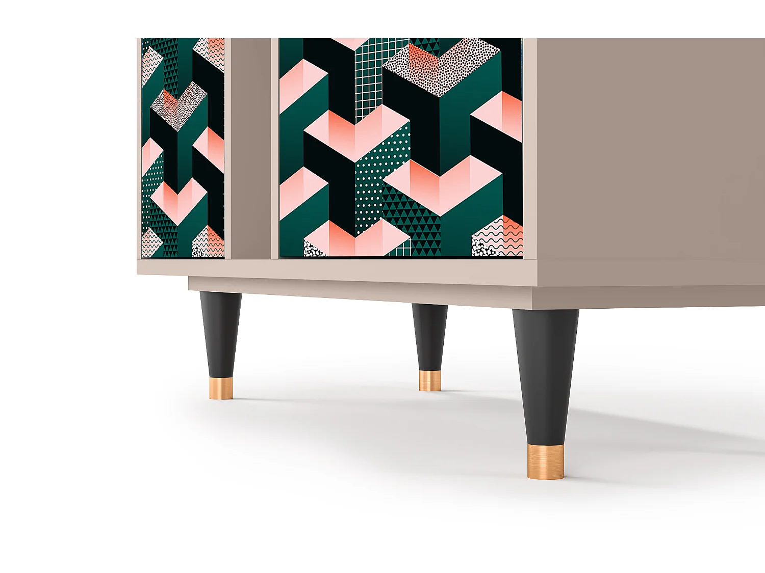 Kredens - 94х96х41 cm - BS5 - Geometric Madness, Latte