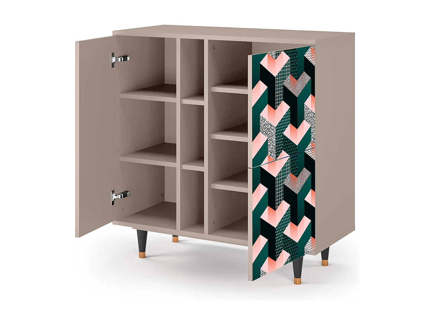 Kredens - 94х96х41 cm - BS5 - Geometric Madness, Latte