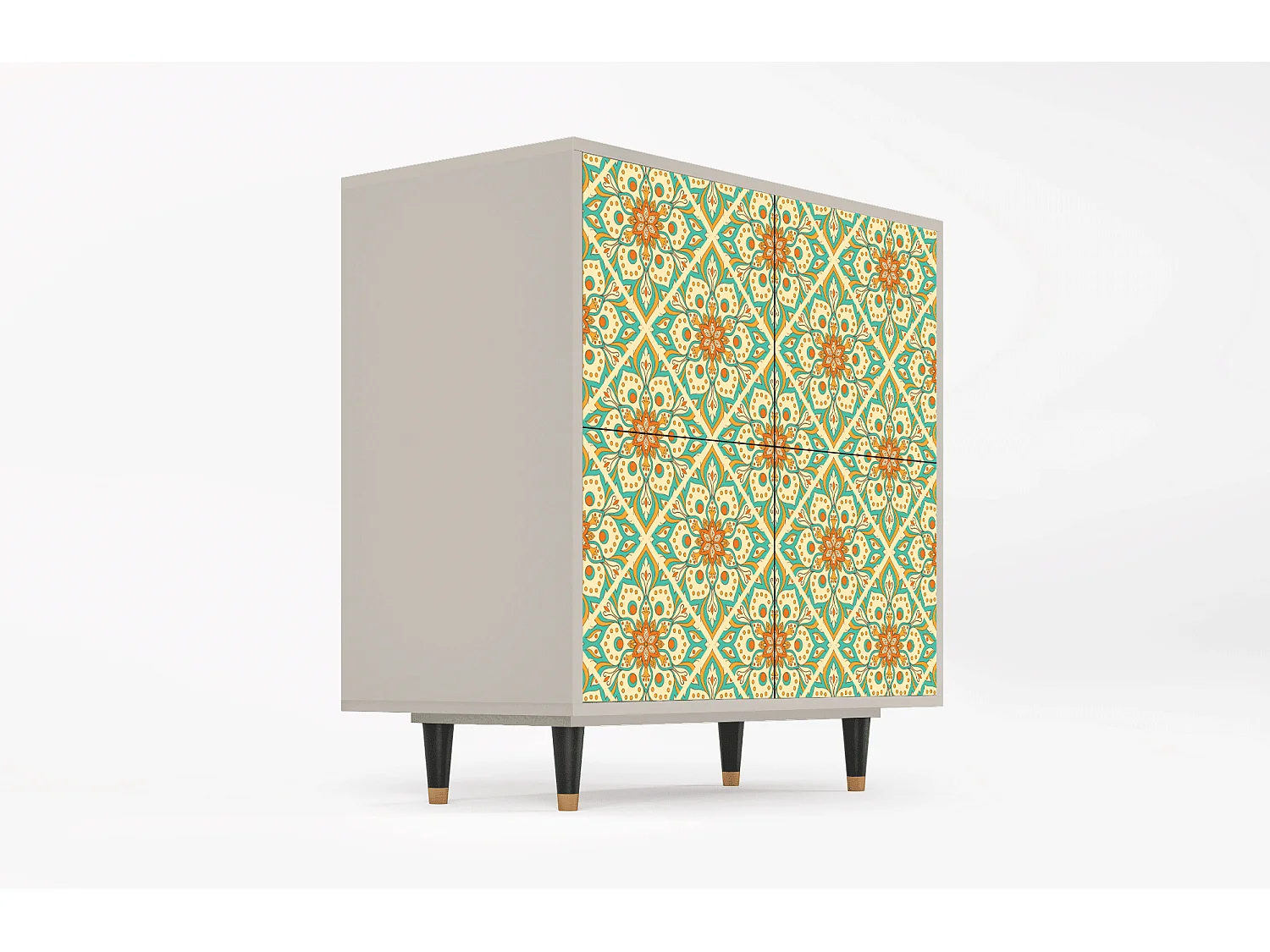 Kredens - 94x96x48 cm - BS3 - Hindu Daisy, Piaskowy