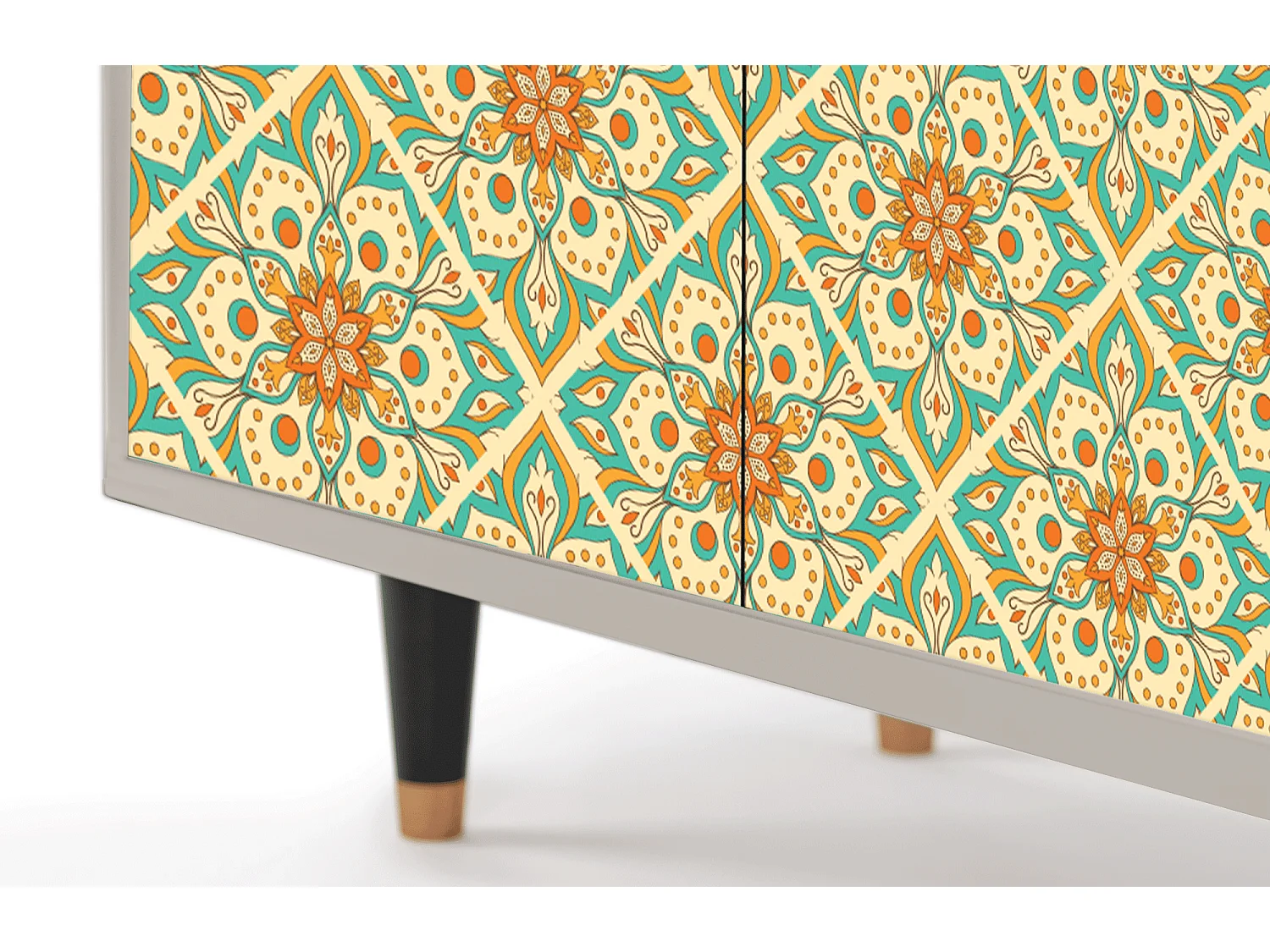 Kredens - 94x96x48 cm - BS3 - Hindu Daisy, Piaskowy