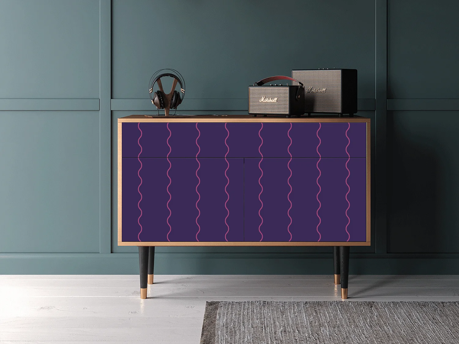 Credenza - 115x85x48 cm - BS4 - Nude Dragonflies, Noce