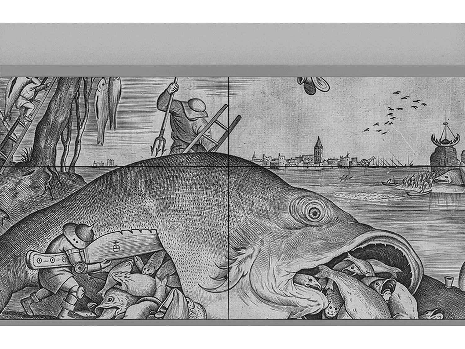 Kredens - 115x85x48 cm - BS4 - Big Fish Eat Little, Szary