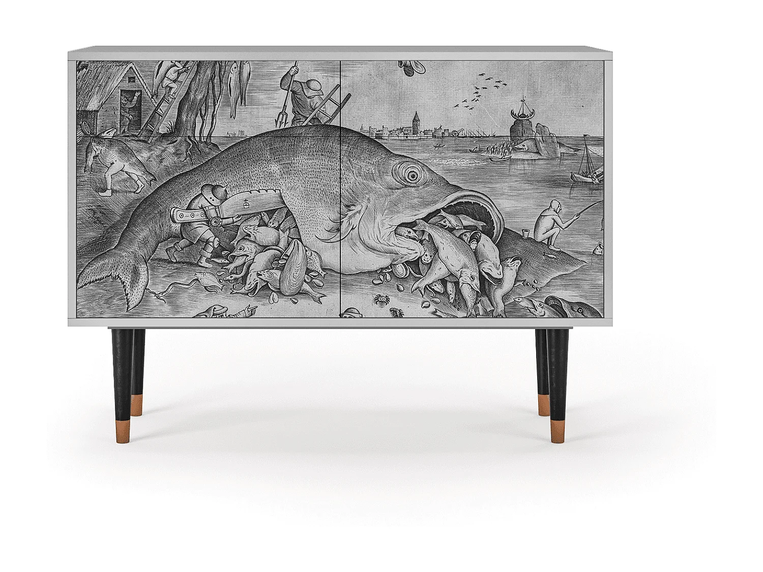 Aparador - 115x85x48 cm - BS4 - Big Fish Eat Little, Cinza