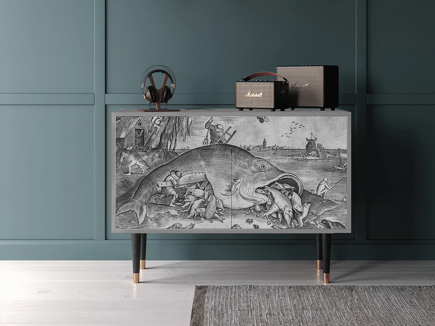 Buffet - 115x85x48 cm - BS4 - Big Fish Eat Little, Gris