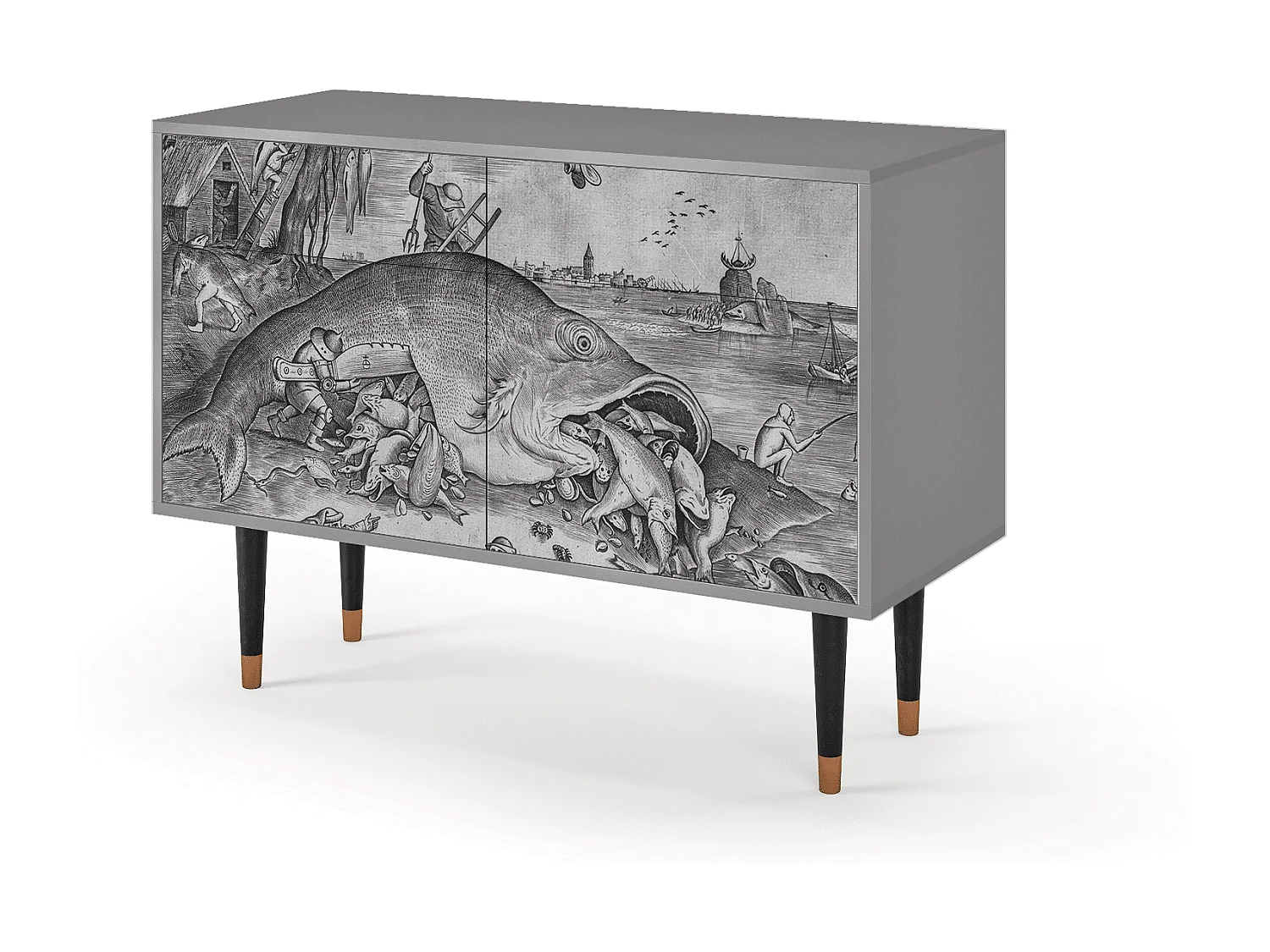 Buffet - 115x85x48 cm - BS4 - Big Fish Eat Little, Gris
