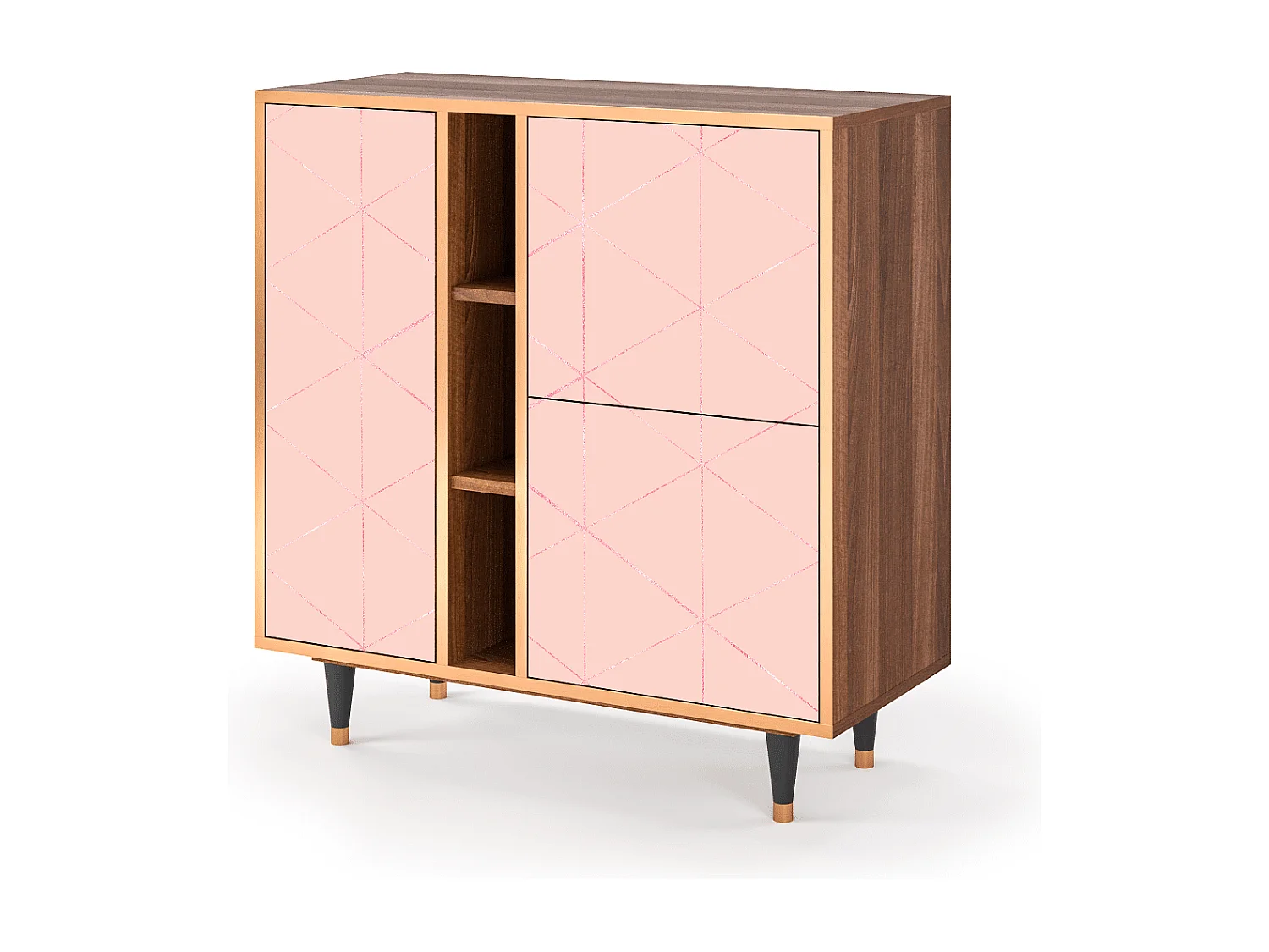 Kredens - 94х96х41 cm - BS5 - Rose Quartz, Orzech