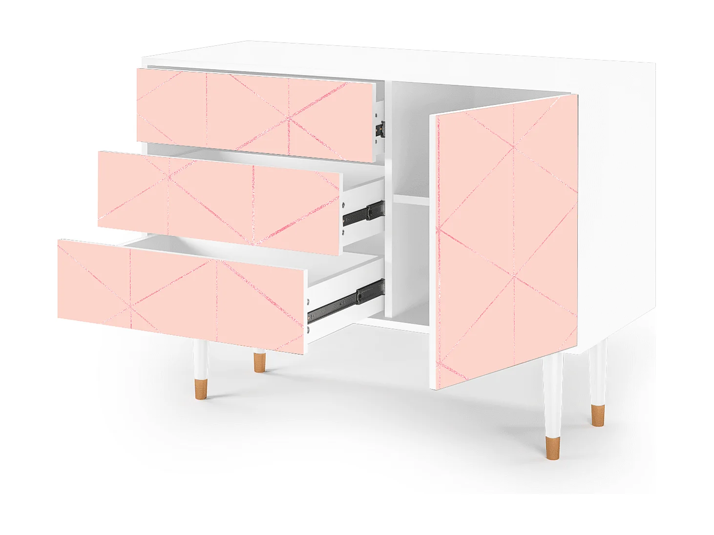 Buffet - 115х84х41 cm - S3 - Rose Quartz, Blanc