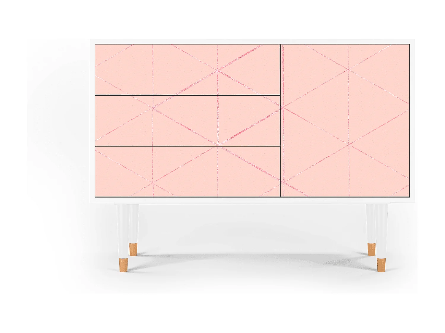 Aparador - 115х84х41 cm - S3 - Rose Quartz, Blanco