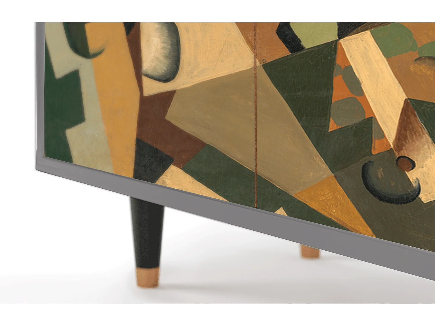 Sideboard - 94x96x48 cm - BS3 - Glass and Checkerboard, Grau