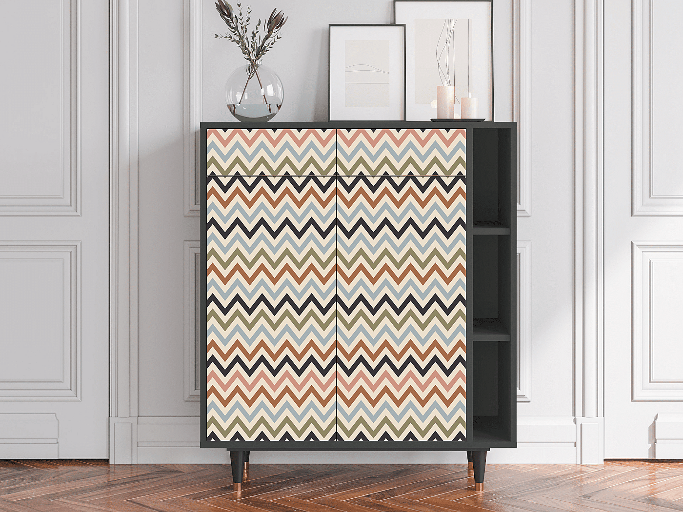 Buffet - 96х110х41 cm - BS6 - Bright Ripple, Anthracite