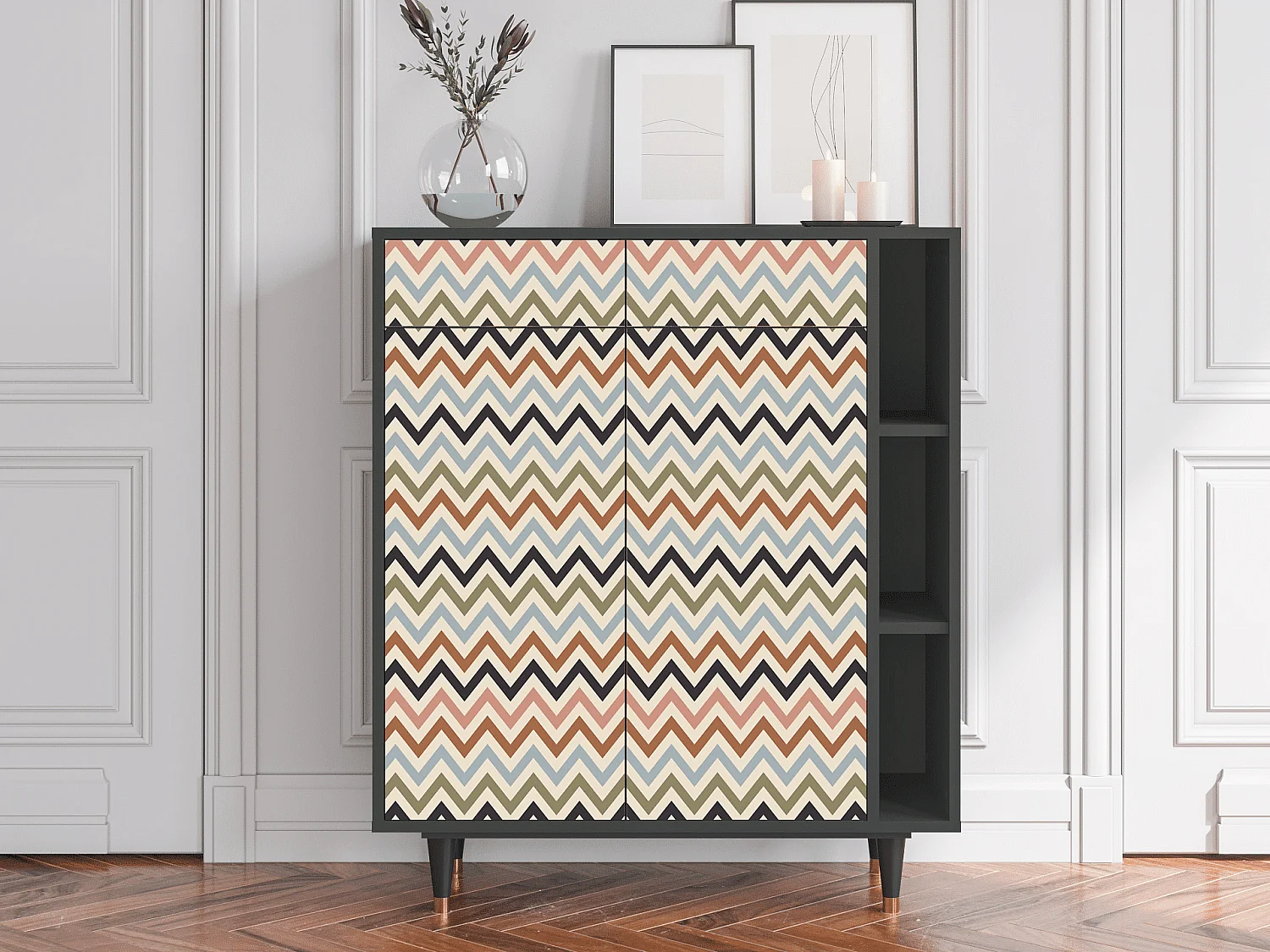 Buffet - 96х110х41 cm - BS6 - Bright Ripple, Anthracite