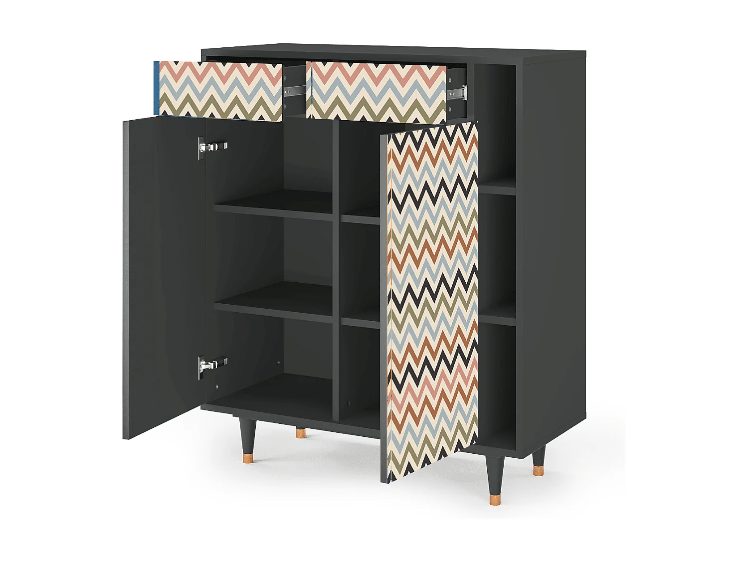 Buffet - 96х110х41 cm - BS6 - Bright Ripple, Anthracite