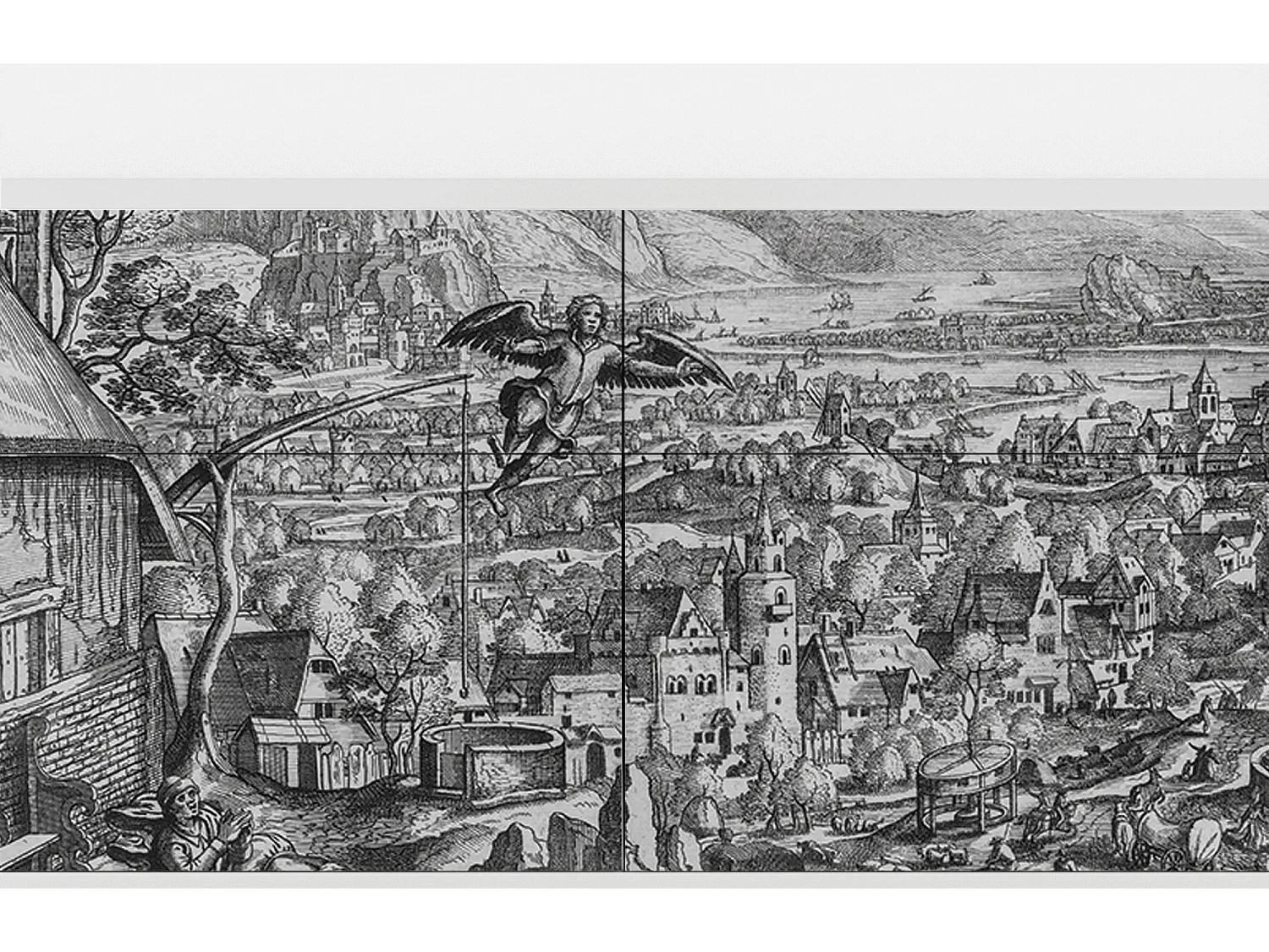 Credenza - 115x85x48 cm - BS4 - Farms in a Village, Bianco