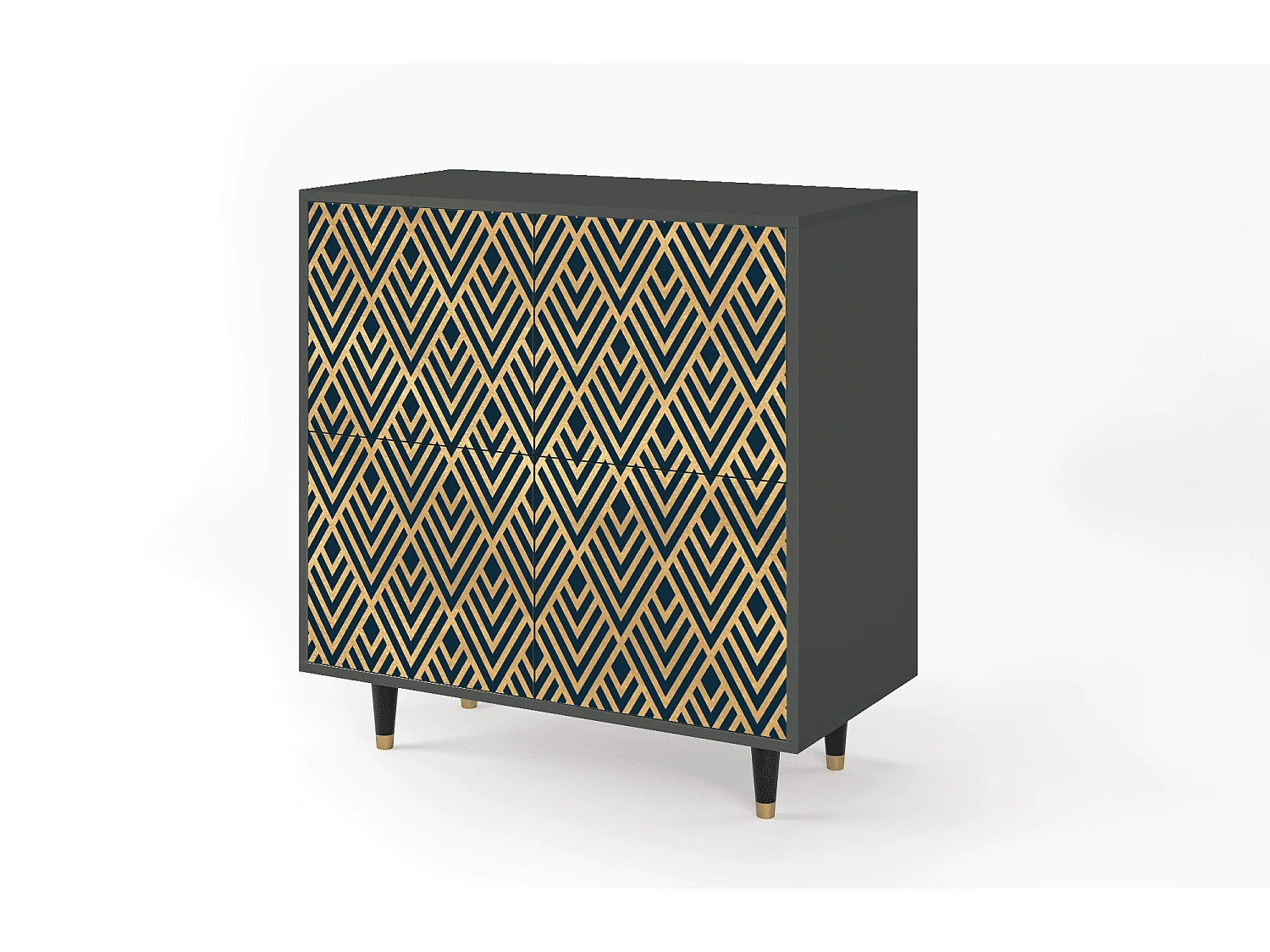 Kredens - 94x96x48 cm - BS3 - Egypt Triangles, Antracyt