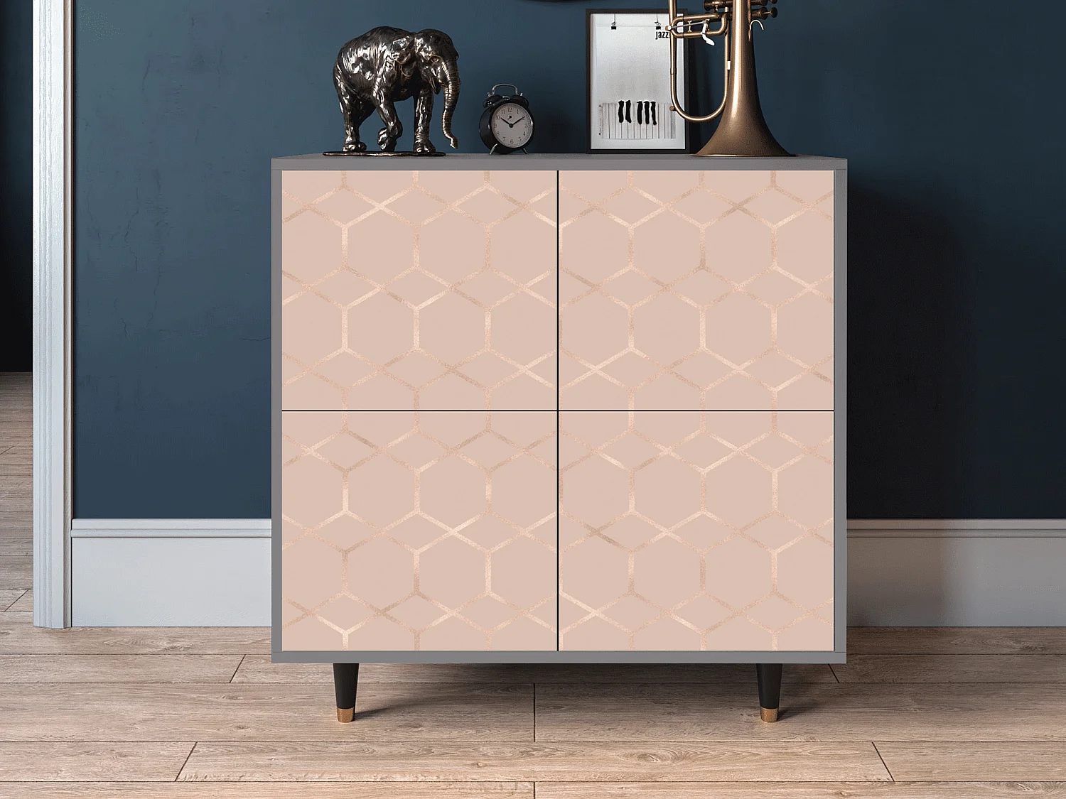 Buffet - 94x96x48 cm - BS3 - Rose Honeycomb, Gris