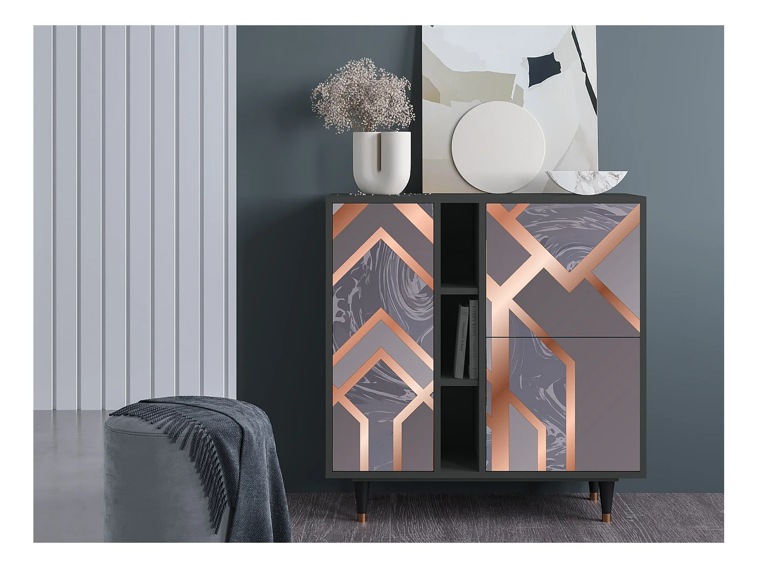 Sideboard - 94х96х41 cm - BS5 - Taupe Anatomy, Anthrazit