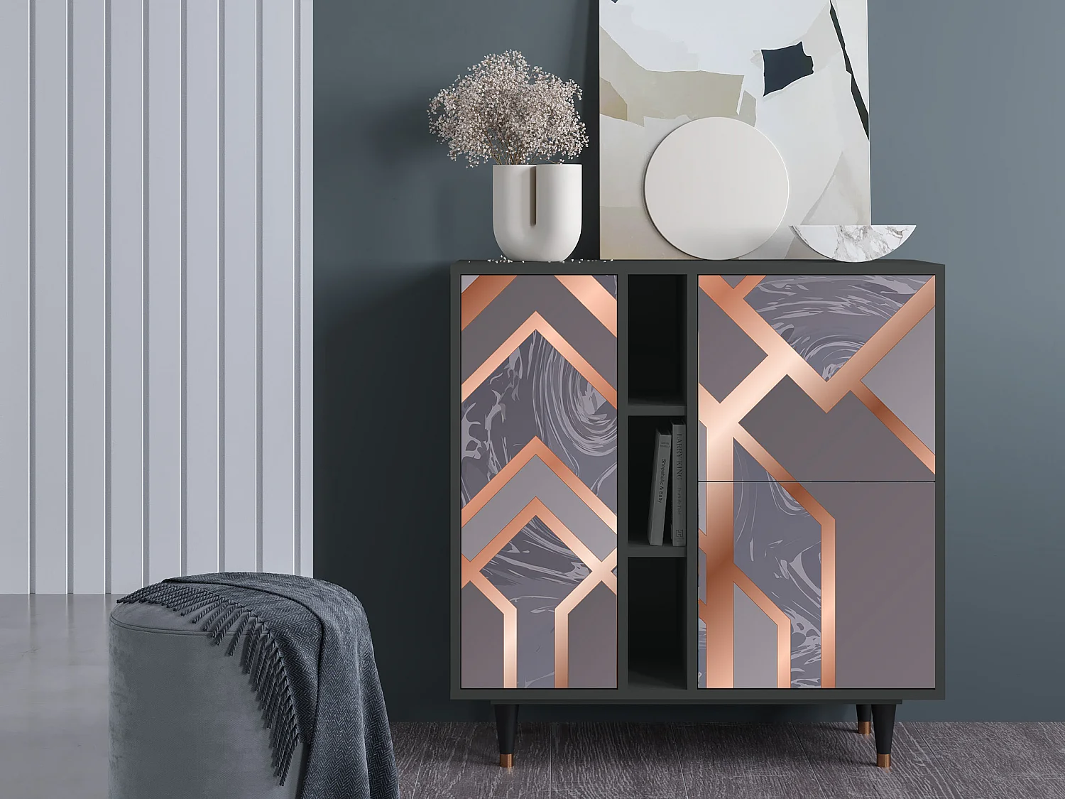 Sideboard - 94х96х41 cm - BS5 - Taupe Anatomy, Anthrazit