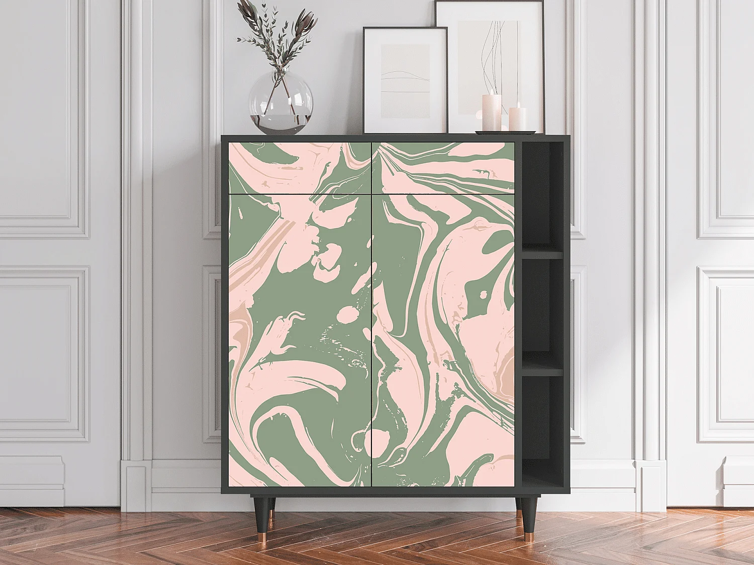 Credenza - 96х110х41 cm - BS6 - Aquarelle, Antracite