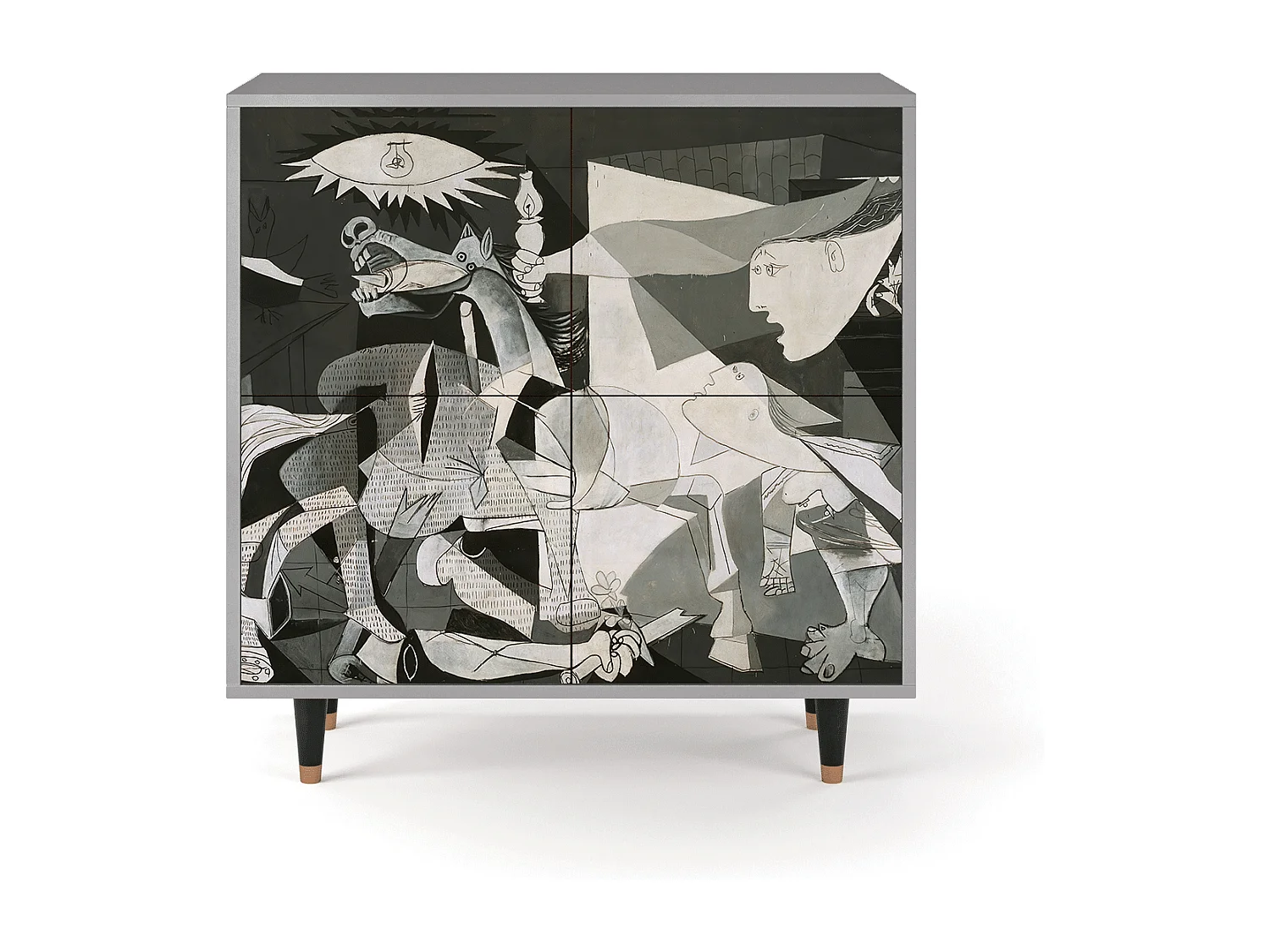 Credenza - 94x96x48 cm - BS3 - Guernica by Picasso, Grigio