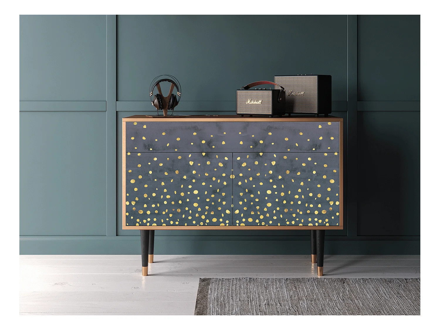 Buffet - 115x85x48 cm - BS4 - Illusory Pattern, Noyer
