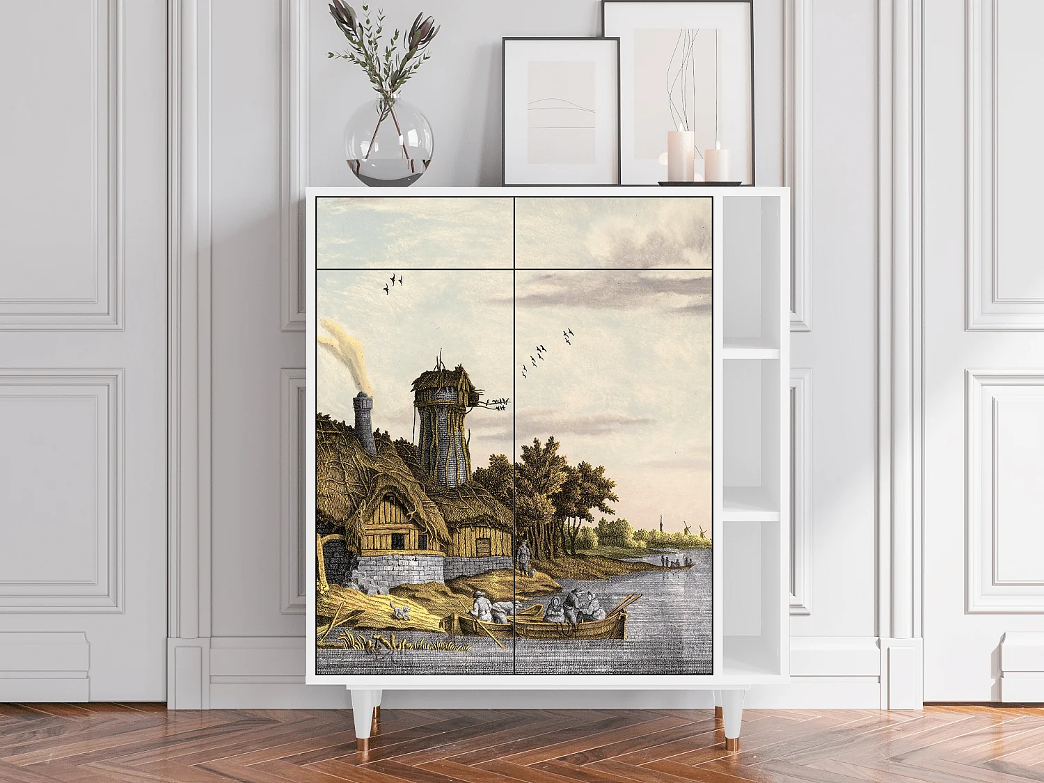 Credenza - 96х110х41 cm - BS6 - Mill along a River, Bianco