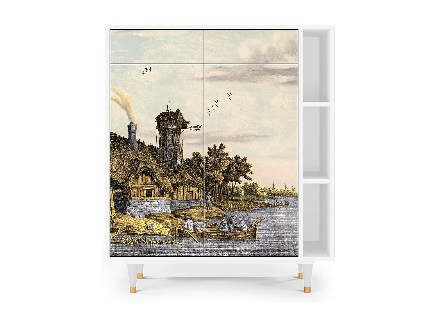 Credenza - 96х110х41 cm - BS6 - Mill along a River, Bianco