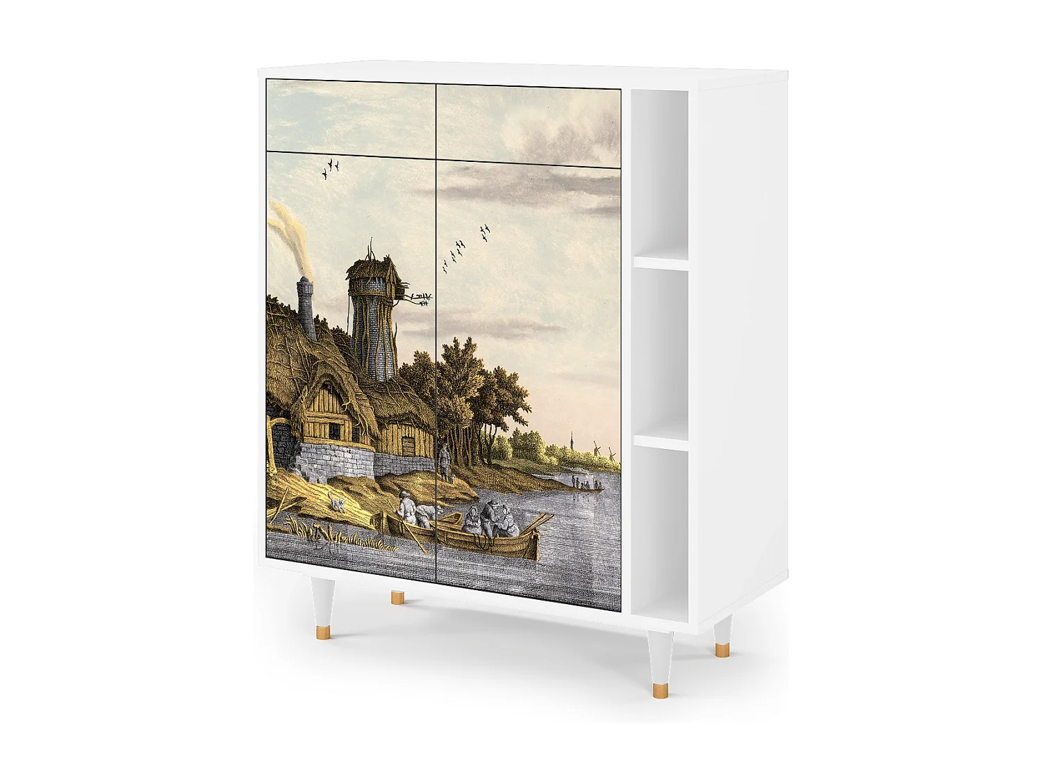 Credenza - 96х110х41 cm - BS6 - Mill along a River, Bianco