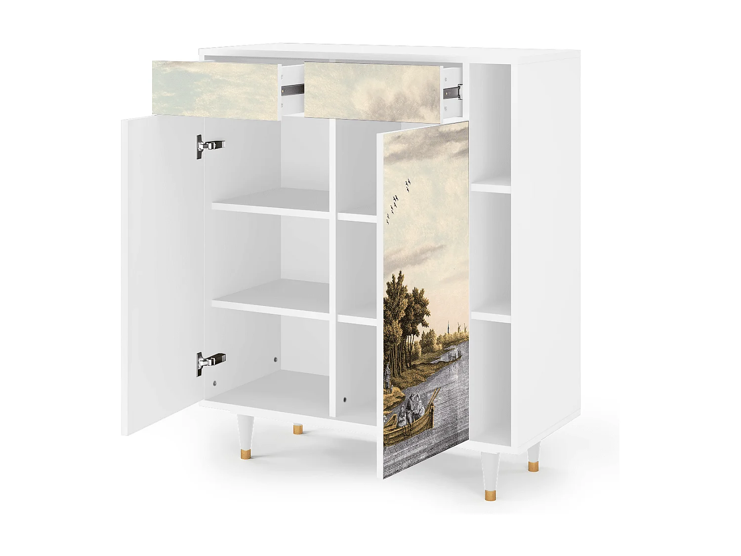 Credenza - 96х110х41 cm - BS6 - Mill along a River, Bianco