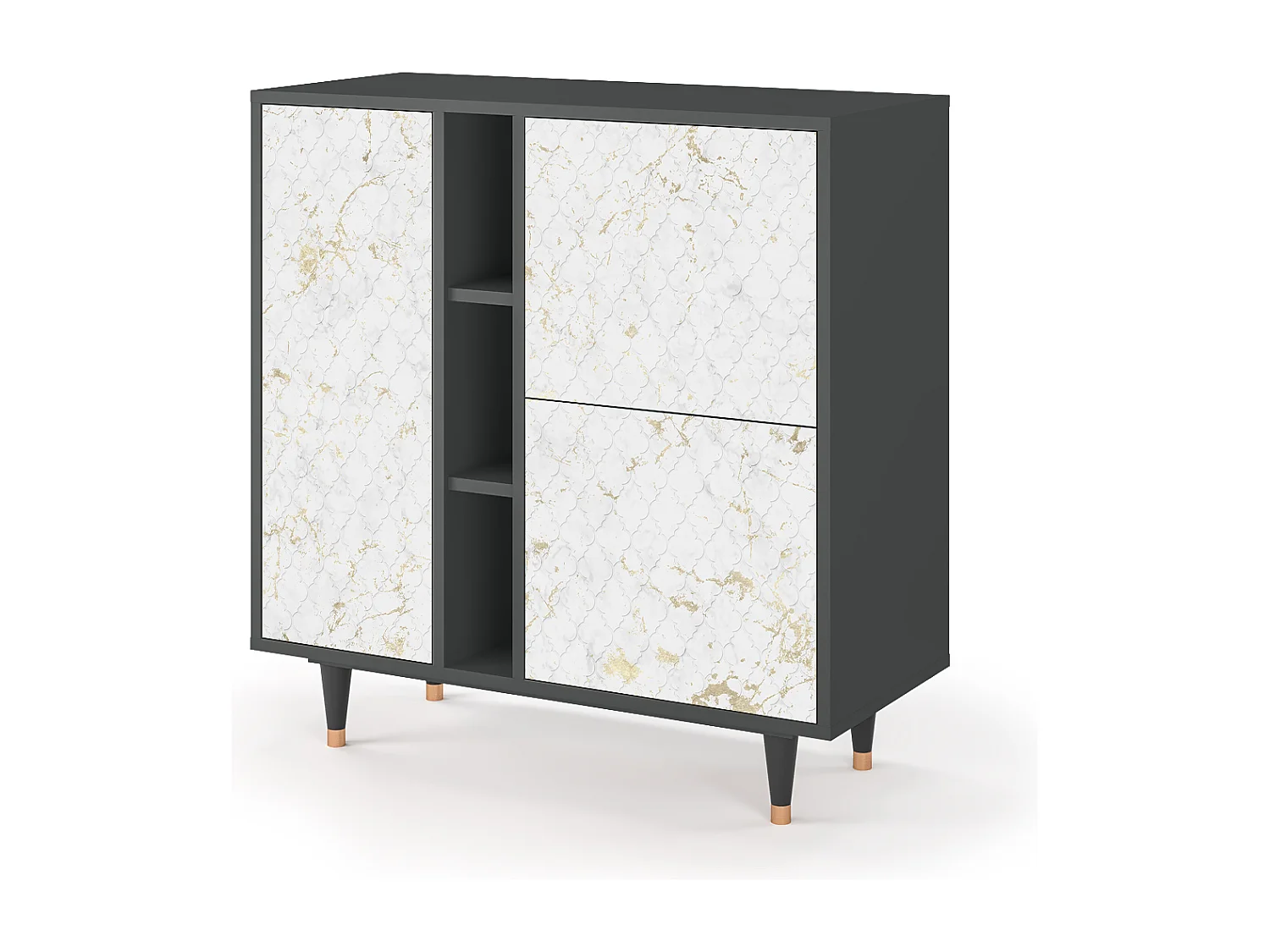 Kredens - 94х96х41 cm - BS5 - Sweet Cotton, Antracyt