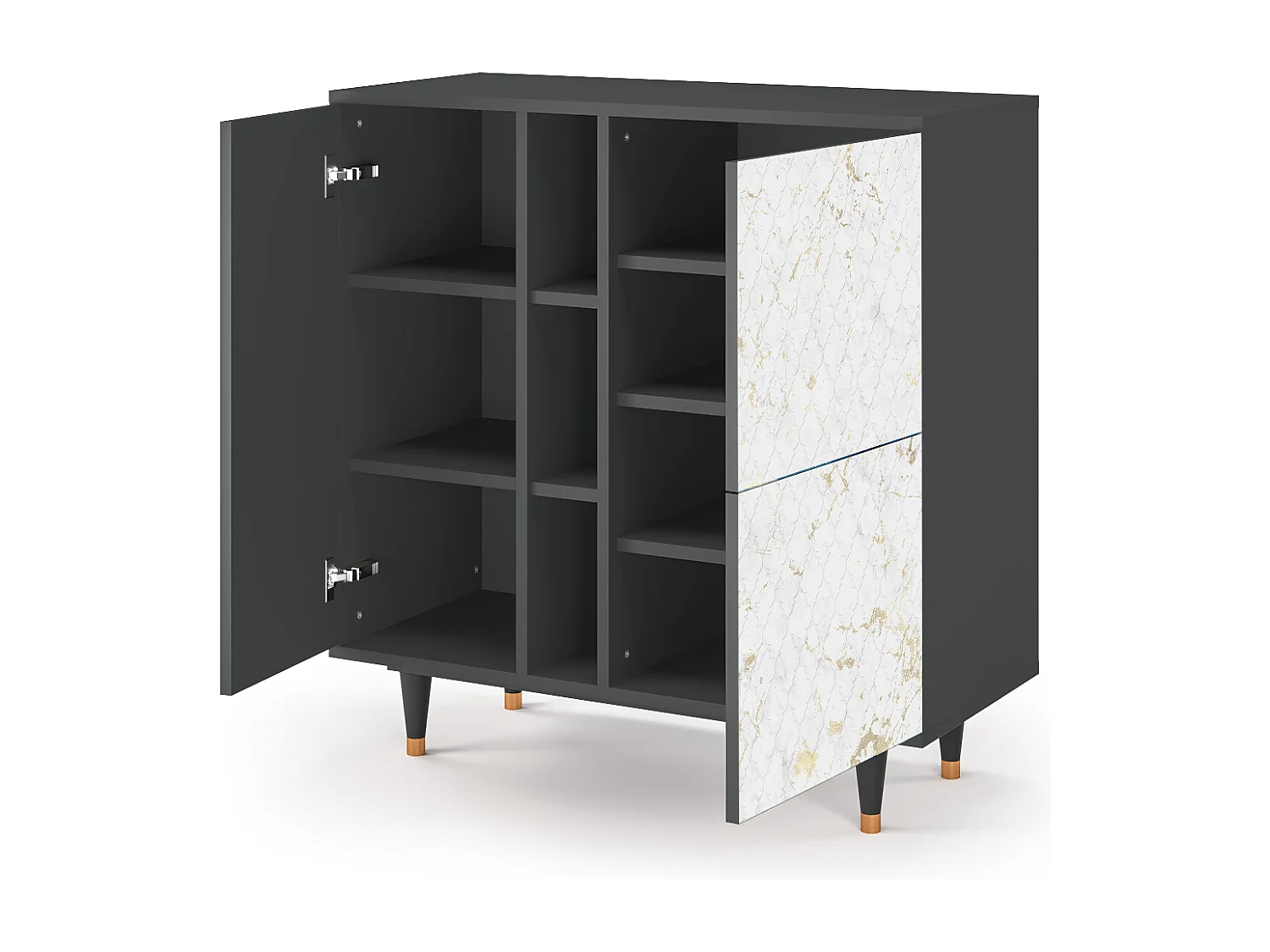 Kredens - 94х96х41 cm - BS5 - Sweet Cotton, Antracyt