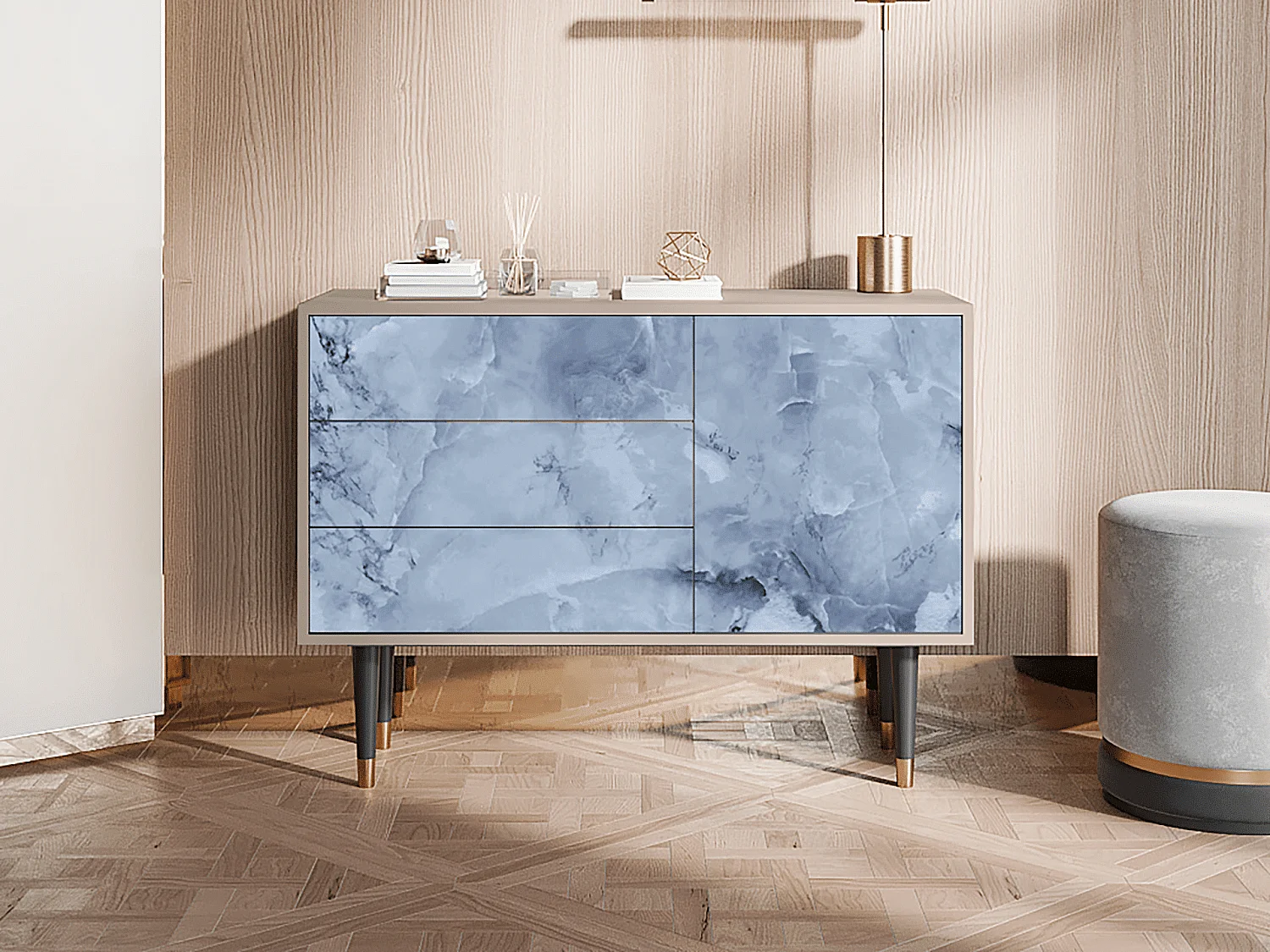 Kredens - 115х84х41 cm - S3 - Feather Ice, Latte