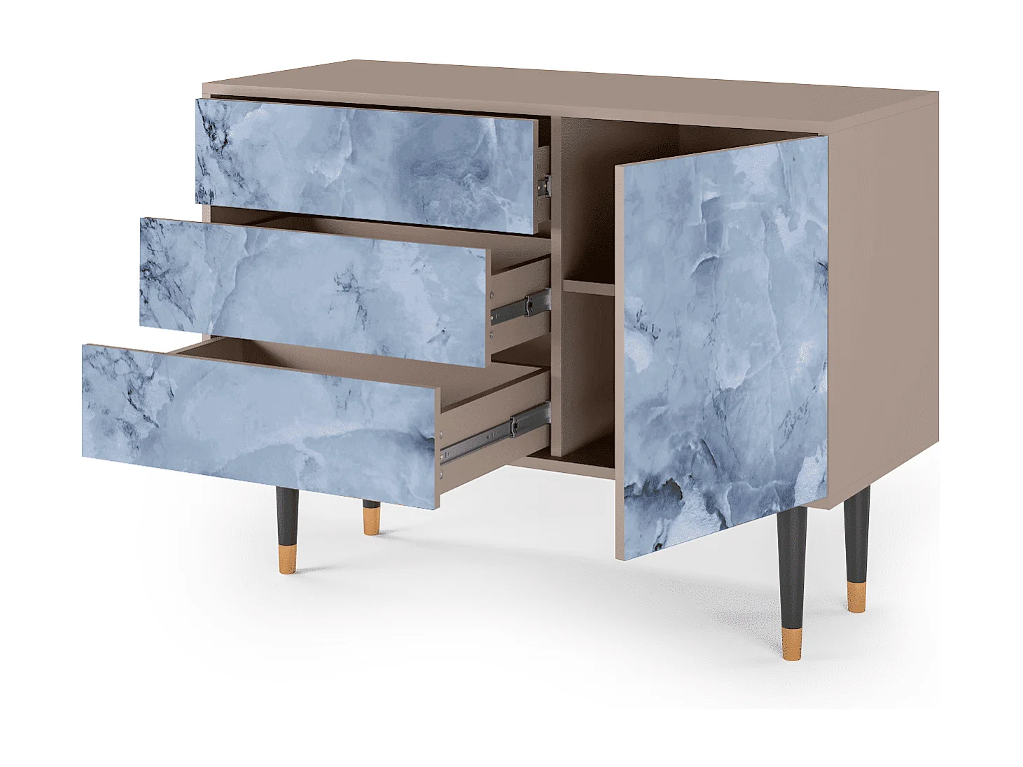 Kredens - 115х84х41 cm - S3 - Feather Ice, Latte