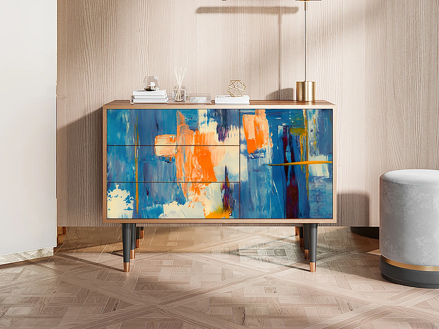 Buffet - 115х84х41 cm - S3 - Abstract Expressionism, Noyer