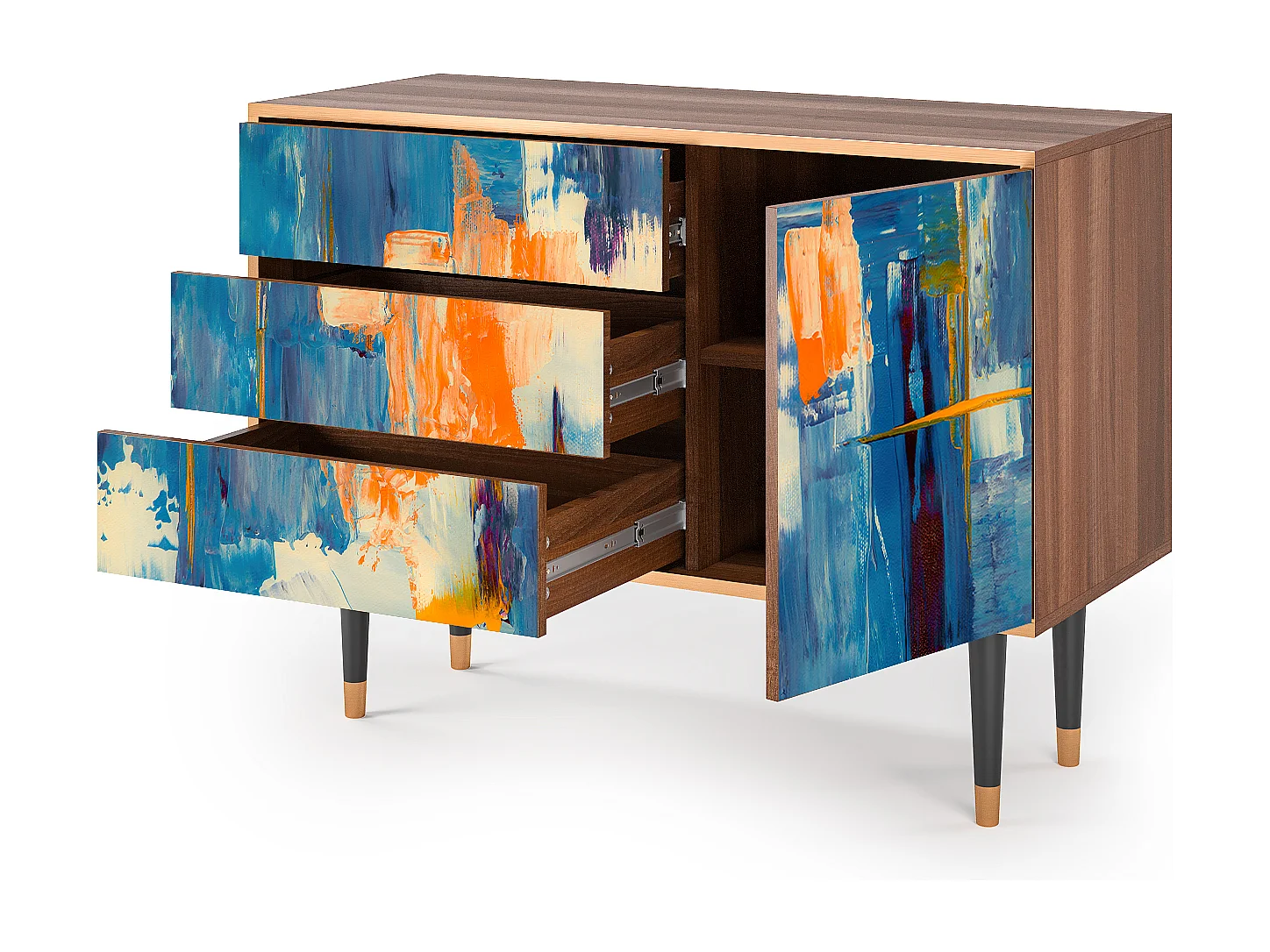 Buffet - 115х84х41 cm - S3 - Abstract Expressionism, Noyer