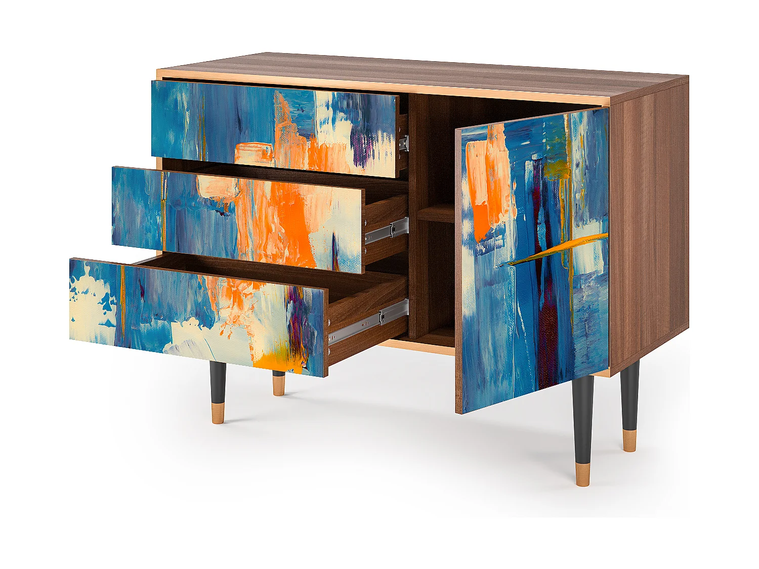 Buffet - 115х84х41 cm - S3 - Abstract Expressionism, Noyer