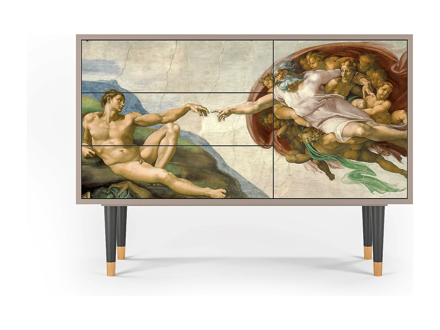 Kredens - 115х84х41 cm - S3 - The Creation of Adam, Latte