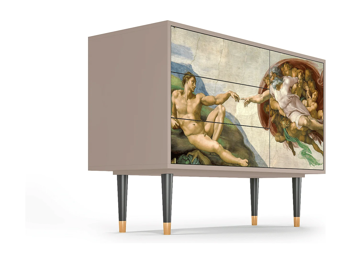 Kredens - 115х84х41 cm - S3 - The Creation of Adam, Latte