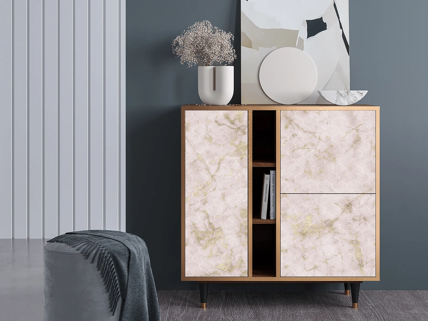 Aparador - 94х96х41 cm - BS5 - Dirty Roses, Nogal