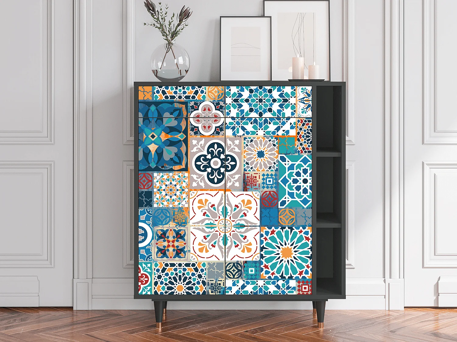 Dressoir - 96х110х41 cm - BS6 - Moroccan Market, Antraciet