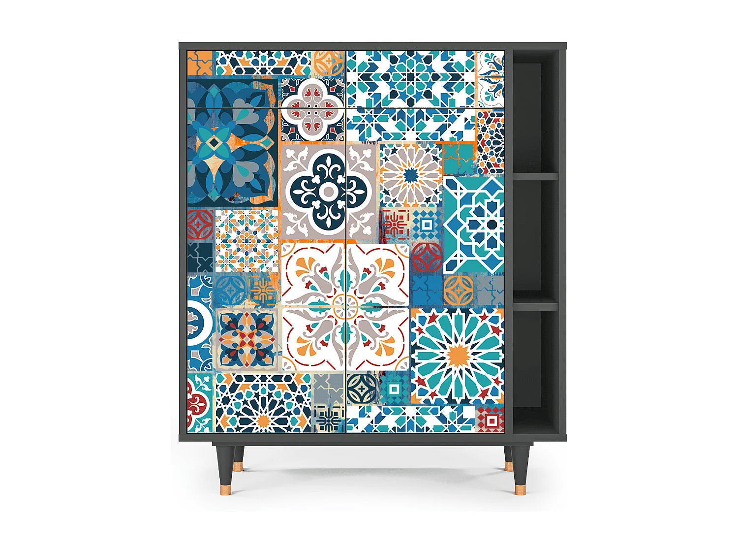 Dressoir - 96х110х41 cm - BS6 - Moroccan Market, Antraciet