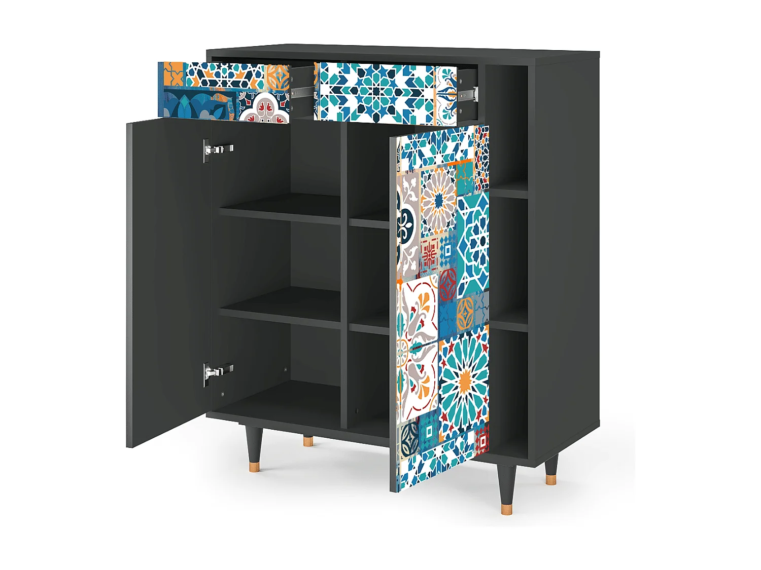 Dressoir - 96х110х41 cm - BS6 - Moroccan Market, Antraciet