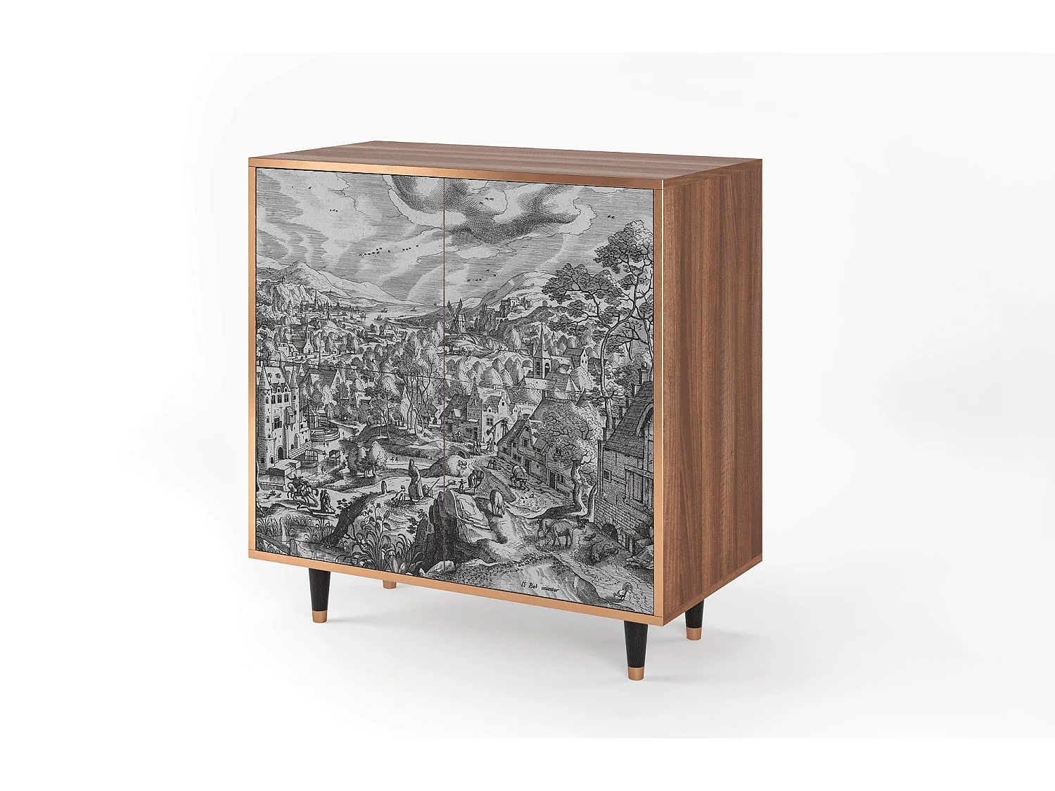 Buffet - 94x96x48 cm - BS3 - Bird Dropping, Noyer