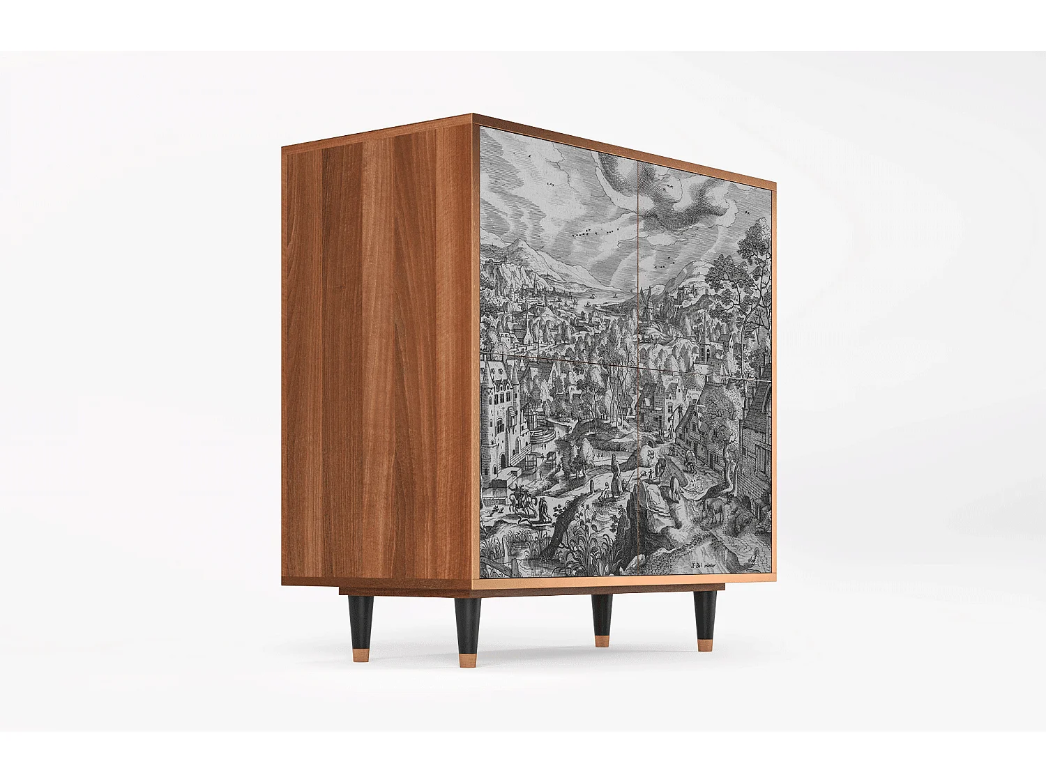 Buffet - 94x96x48 cm - BS3 - Bird Dropping, Noyer