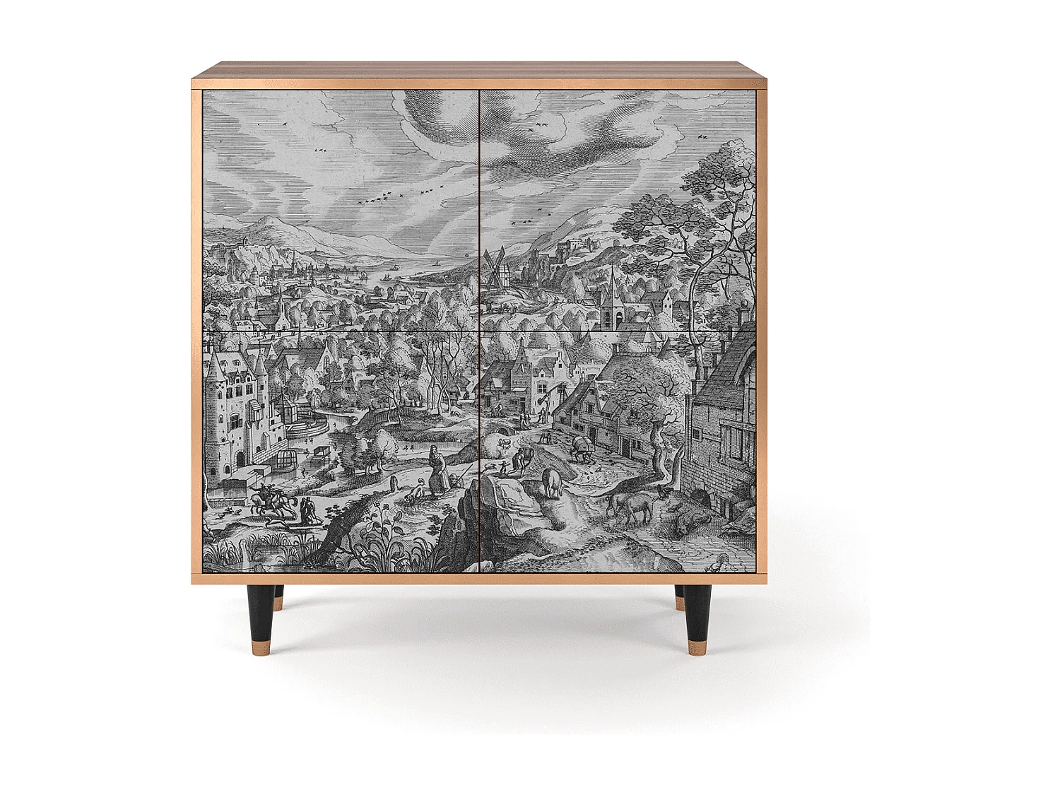 Buffet - 94x96x48 cm - BS3 - Bird Dropping, Noyer