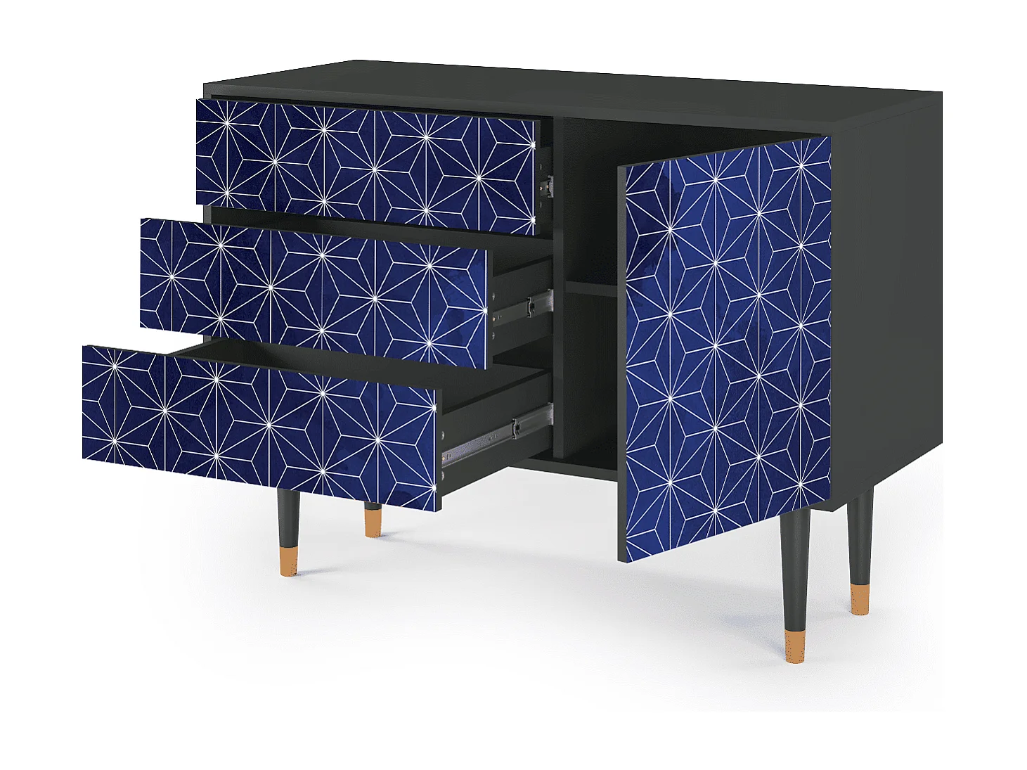 Aparador - 115х84х41 cm - S3 - Milky Way, Antracita