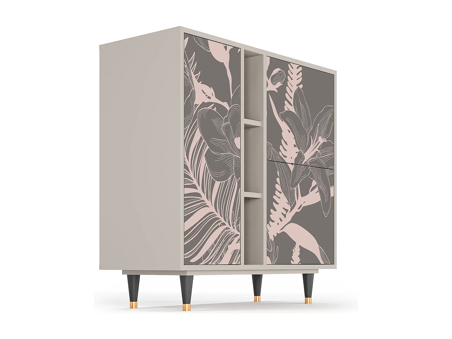 Kredens - 94х96х41 cm - BS5 - Issabelline Flower, Piaskowy