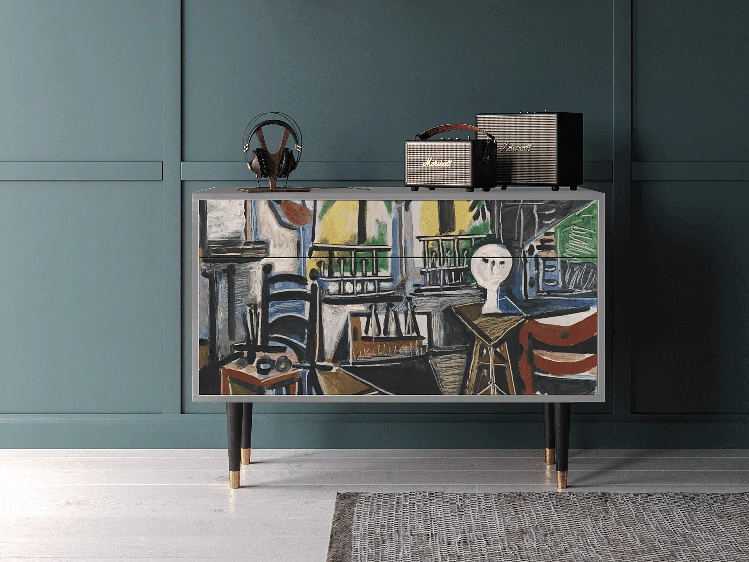 Kredens - 115x85x48 cm - BS4 - The Studio , Szary