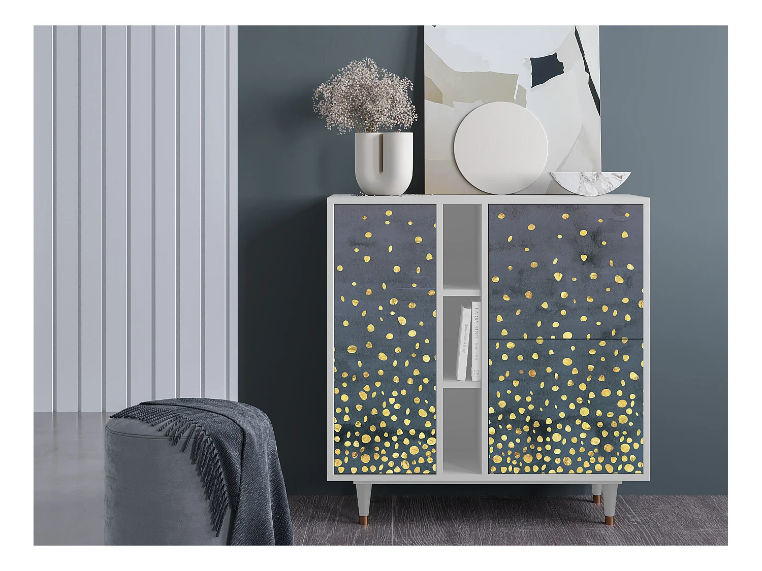Aparador - 94х96х41 cm - BS5 - Foggy Lights, Blanco